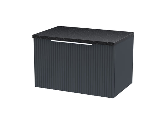 Hudson Reed Fluted 600mm Wall Hung Single Drawer Vanity Unit With Laminate Top