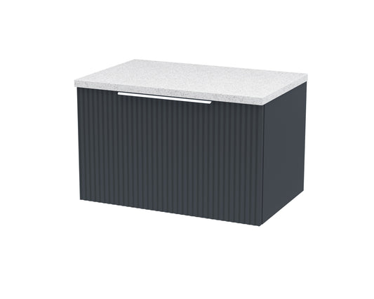 Hudson Reed Fluted 600mm Wall Hung Single Drawer Vanity With Laminate Top