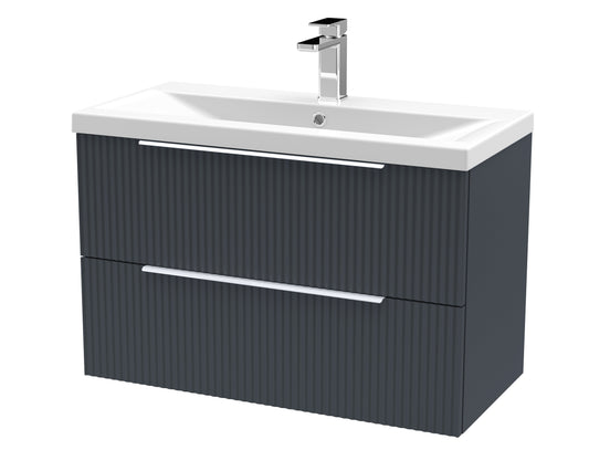 Hudson Reed Fluted 810mm Wall Hung 2-Drawer Vanity Unit With Basin