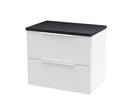 Hudson Reed Fluted 600mm Wall Hung 2-Drawer Vanity Unit With Laminate Top