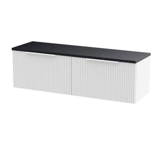 Hudson Reed Fluted 1200mm Wall Hung 2-Drawer Vanity Unit With Laminate Worktop