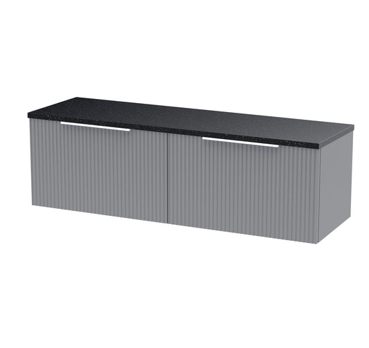 Hudson Reed Fluted 1200mm Wall Hung 2-Drawer Vanity Unit With Laminate Worktop