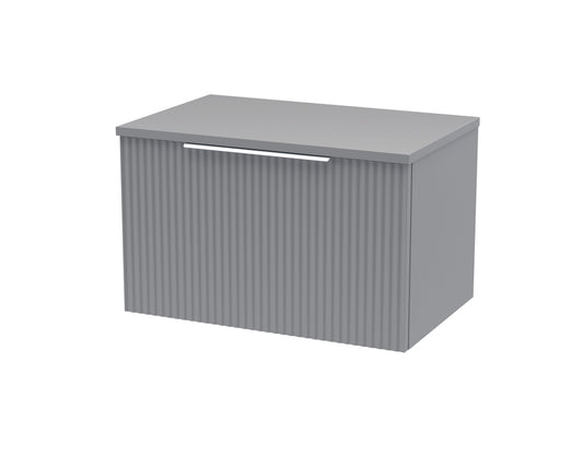 Hudson Reed Fluted 600mm Wall Hung Single Drawer Vanity Unit With Worktop