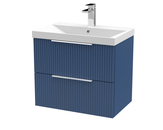 Hudson Reed Fluted 600mm Wall Hung 2-Drawer Vanity Unit With Basin