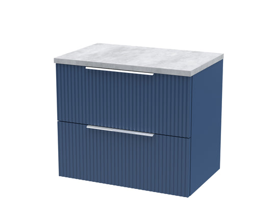 Hudson Reed Fluted 600mm Wall Hung 2-Drawer Vanity Unit With Laminate Top