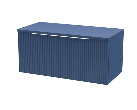 Hudson Reed Fluted 800mm Wall Hung Single Drawer Vanity with Worktop