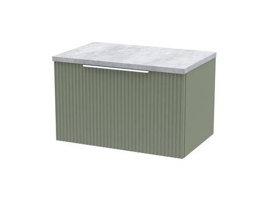 Hudson Reed Fluted 600mm Wall Hung Single Drawer Vanity With Laminate Top
