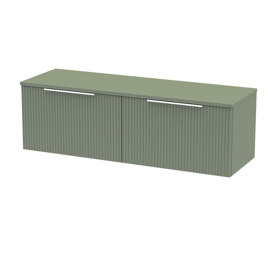 Hudson Reed Fluted 1200mm Wall Hung 2-Drawer Vanity With Worktop