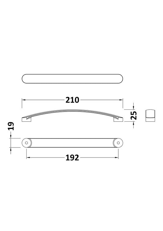 Handles D Handle 192mm Centres