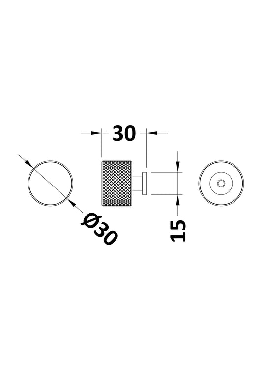 Knurled Round Knob