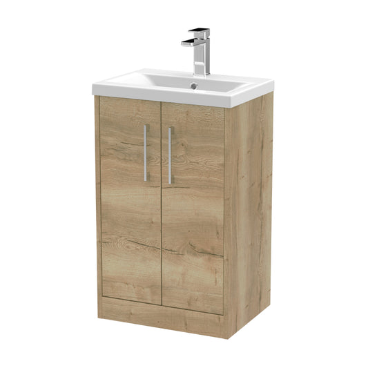 Hudson Reed Juno 500mm Floor Standing Vanity Unit With 2 Soft Close Doors and 1 Tap Hole Basin