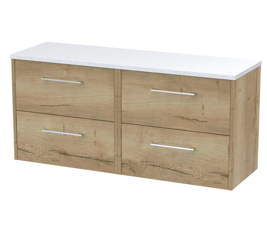 Hudson Reed Juno 1200mm Wall Hung 4-Drawer Vanity Unit With Laminate Worktop