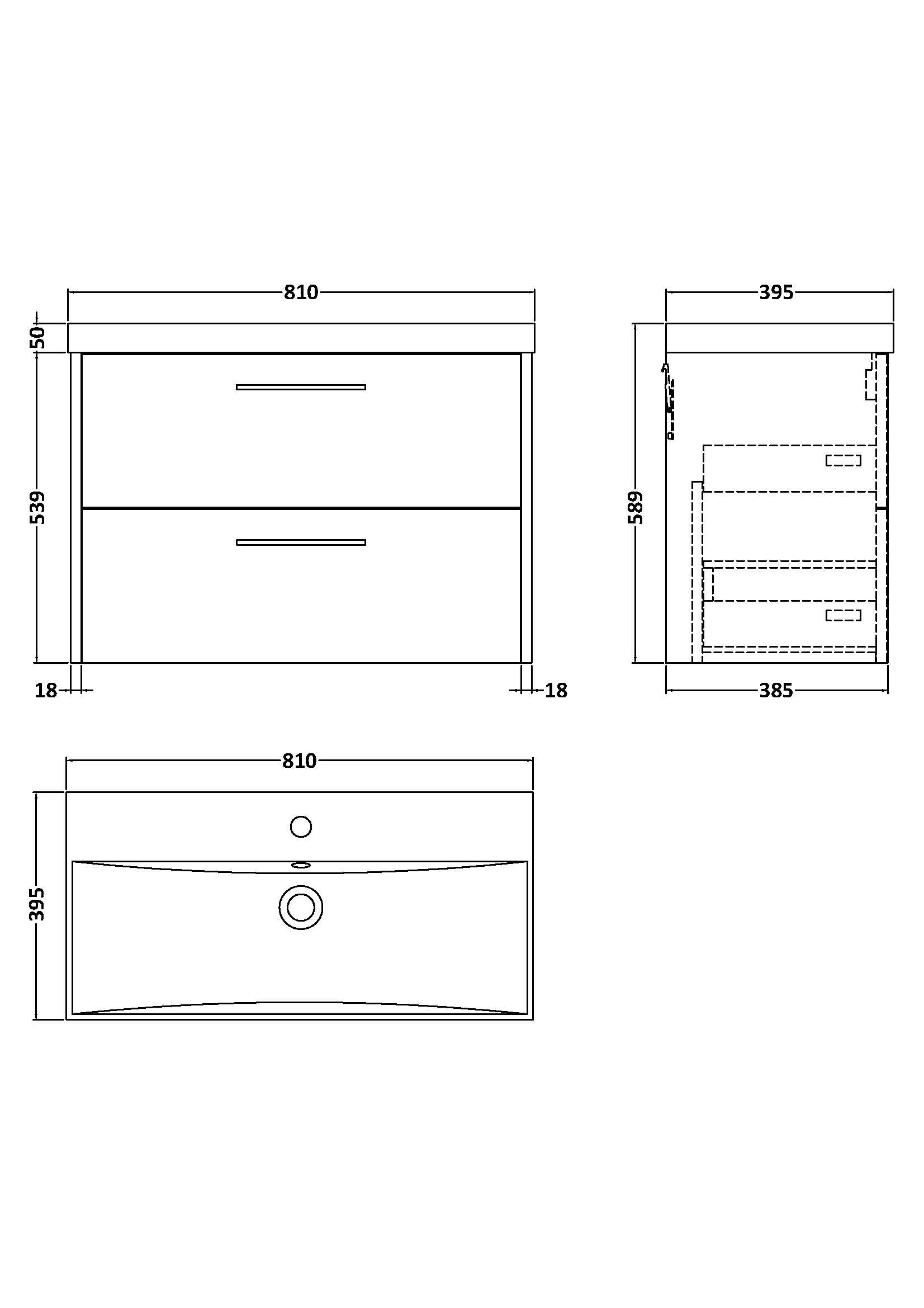 Hudson Reed Juno 800mm Autumn Oak Wall Hung 2-Drawer Vanity Unit With Thin-Edge 1 Tap Hole Basin