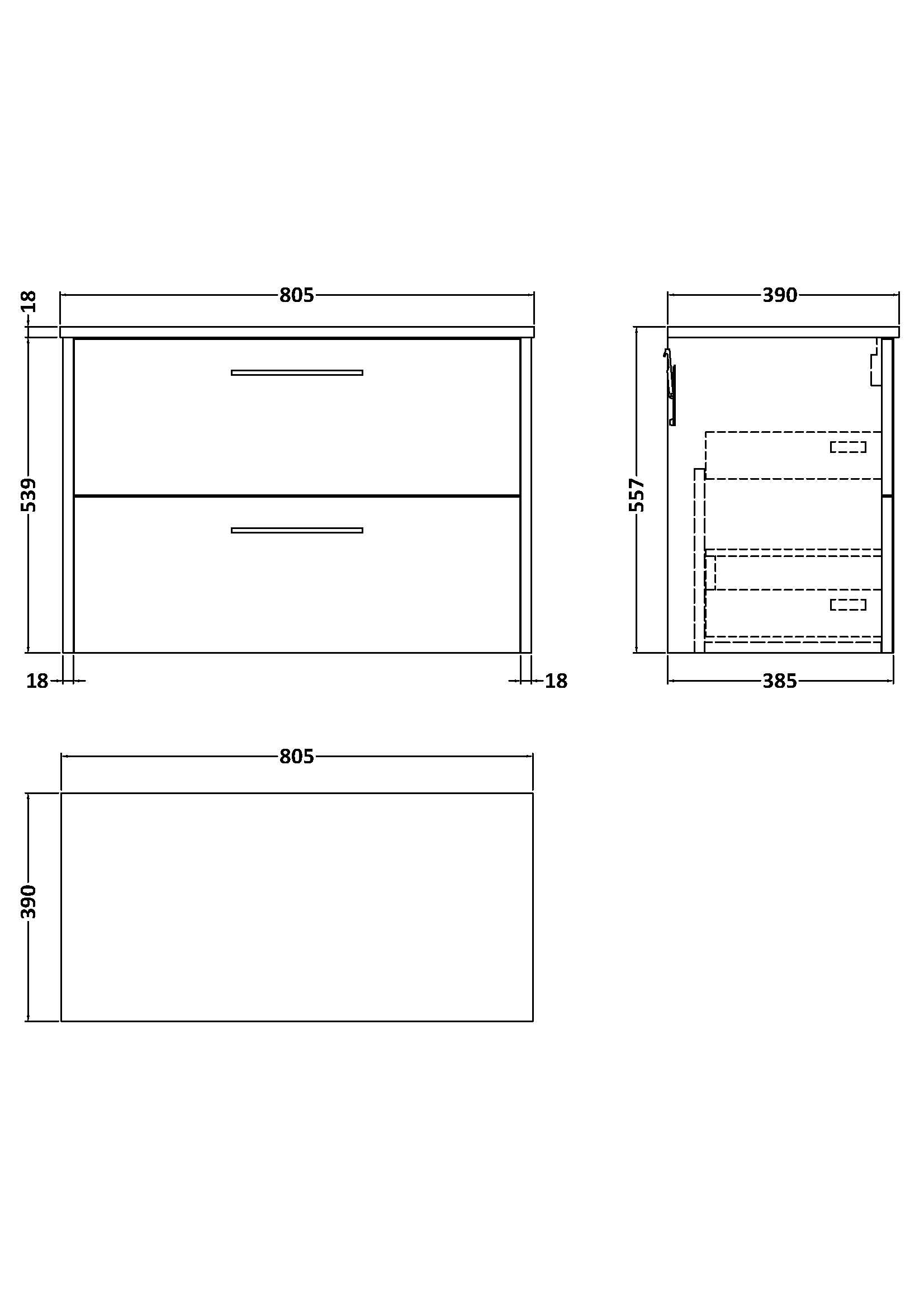 Hudson Reed Juno 800mm Autumn Oak Wall Hung 2-Drawer Vanity Unit With Worktop