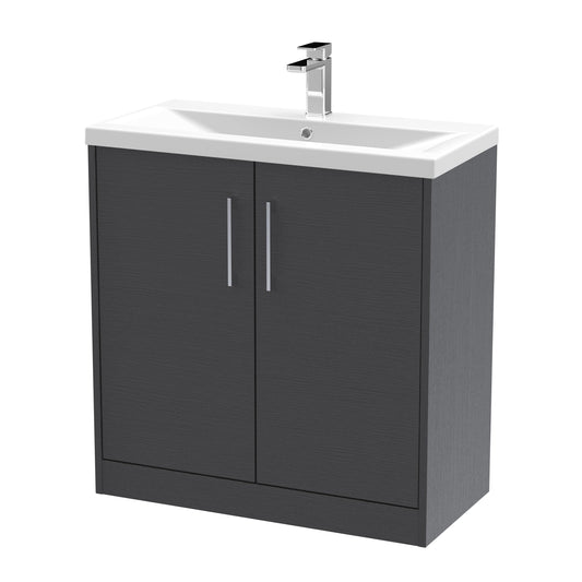 Hudson Reed Juno 800mm Floor Standing 2-Door Vanity Unit with 1 Tap Hole Basin