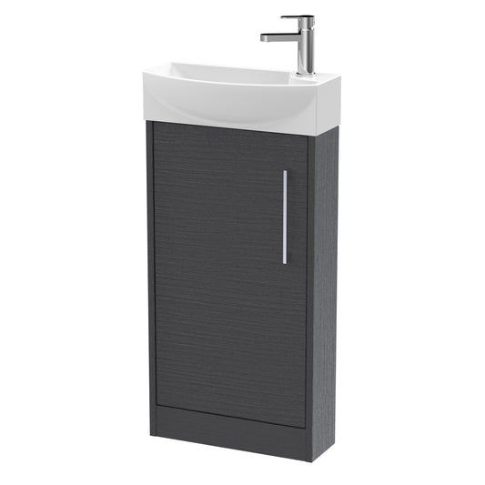 Juno Compact 440mm Floor Standing Single Door Unit and 1 Tap Hole Basin Left Hand
