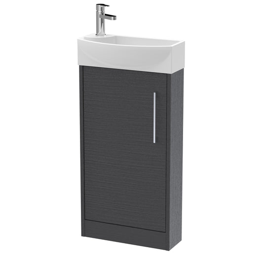 Hudson Reed Juno Compact 450mm Floor Standing Single Door Unit With Right Hand 1 Tap Hole Basin