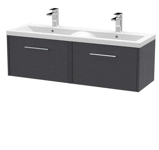 Hudson Reed Juno 1200mm Wall Hung 2-Drawer Vanity Unit with Double Basin