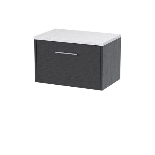 Hudson Reed Juno 600mm Wall Hung Single Drawer Vanity Unit With Laminate Top & Handle