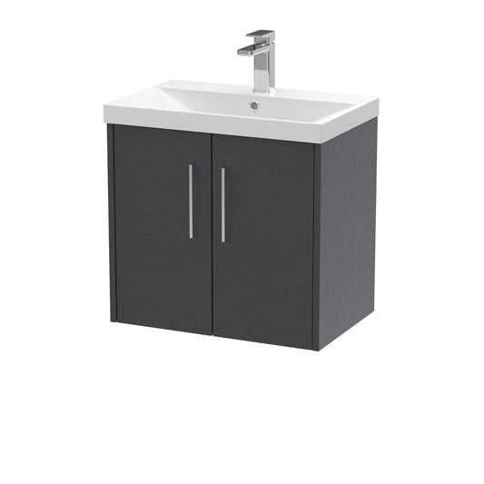 Hudson Reed Juno 600mm Wall Hung 2 Door Vanity Unit with 1 Tap Hole Basin