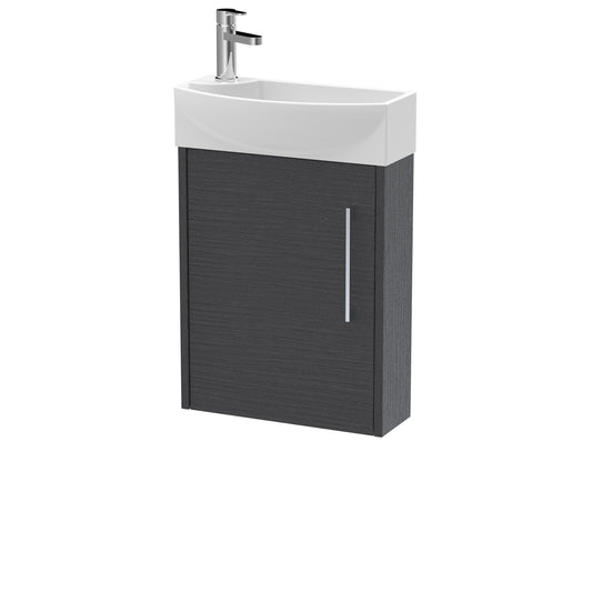 Hudson Reed Juno Compact 440mm Wall Hung Single Door Unit With 1 Tap Hole Basin Right Hand