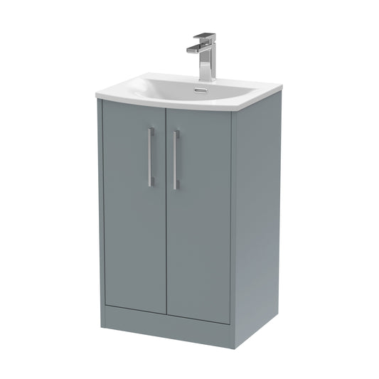 Hudson Reed Juno 500mm Floor Standing 2-Door Vanity Unit With 1 Tap Hole Basin