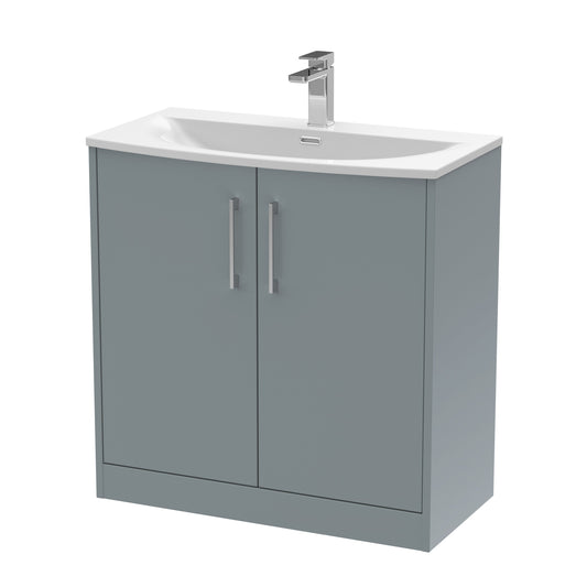 Hudson Reed Juno 800mm Floor Standing 2-Door Vanity Unit with 1 Tap Hole Basin