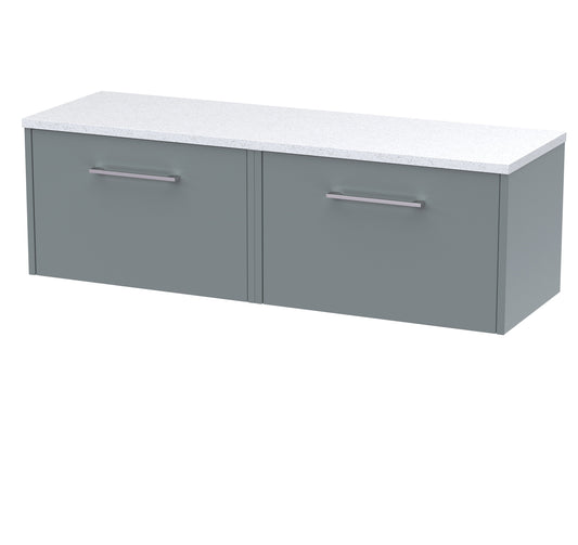 Hudson Reed Juno 1200mm Wall Hung 2-Drawer Vanity Unit With Laminate Worktop
