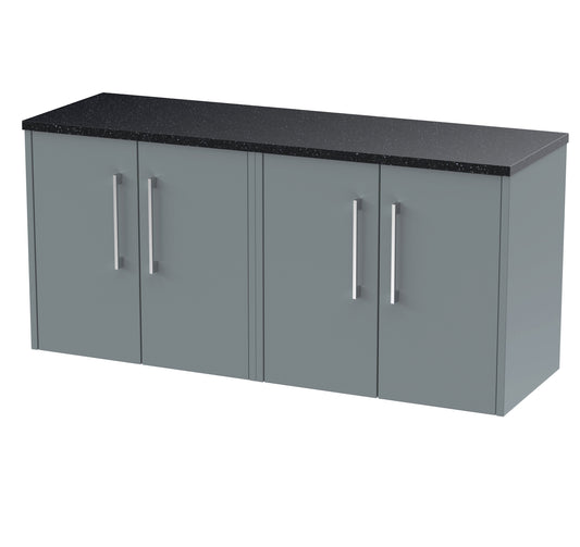 Hudson Reed Juno 1200mm Coastal Grey Wall Hung Vanity Unit With Laminate Worktop