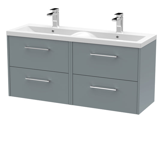 Hudson Reed Juno 1200mm Wall Hung 4-Door Double Basin Vanity Unit