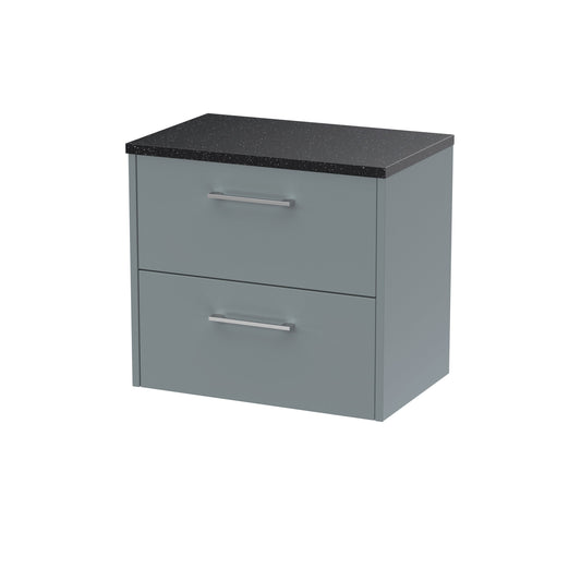 Hudson Reed Juno 600mm Wall Hung 2-Drawer Soft Close Vanity Unit With Laminate Top