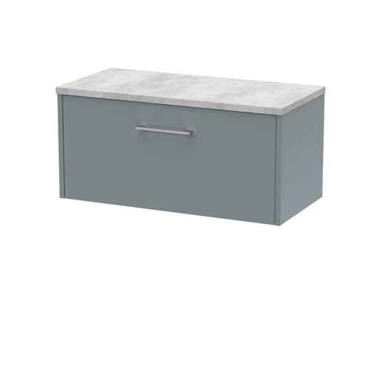 Hudson Reed Juno 800mm Wall Hung Single Drawer Vanity Unit With Laminate Worktop