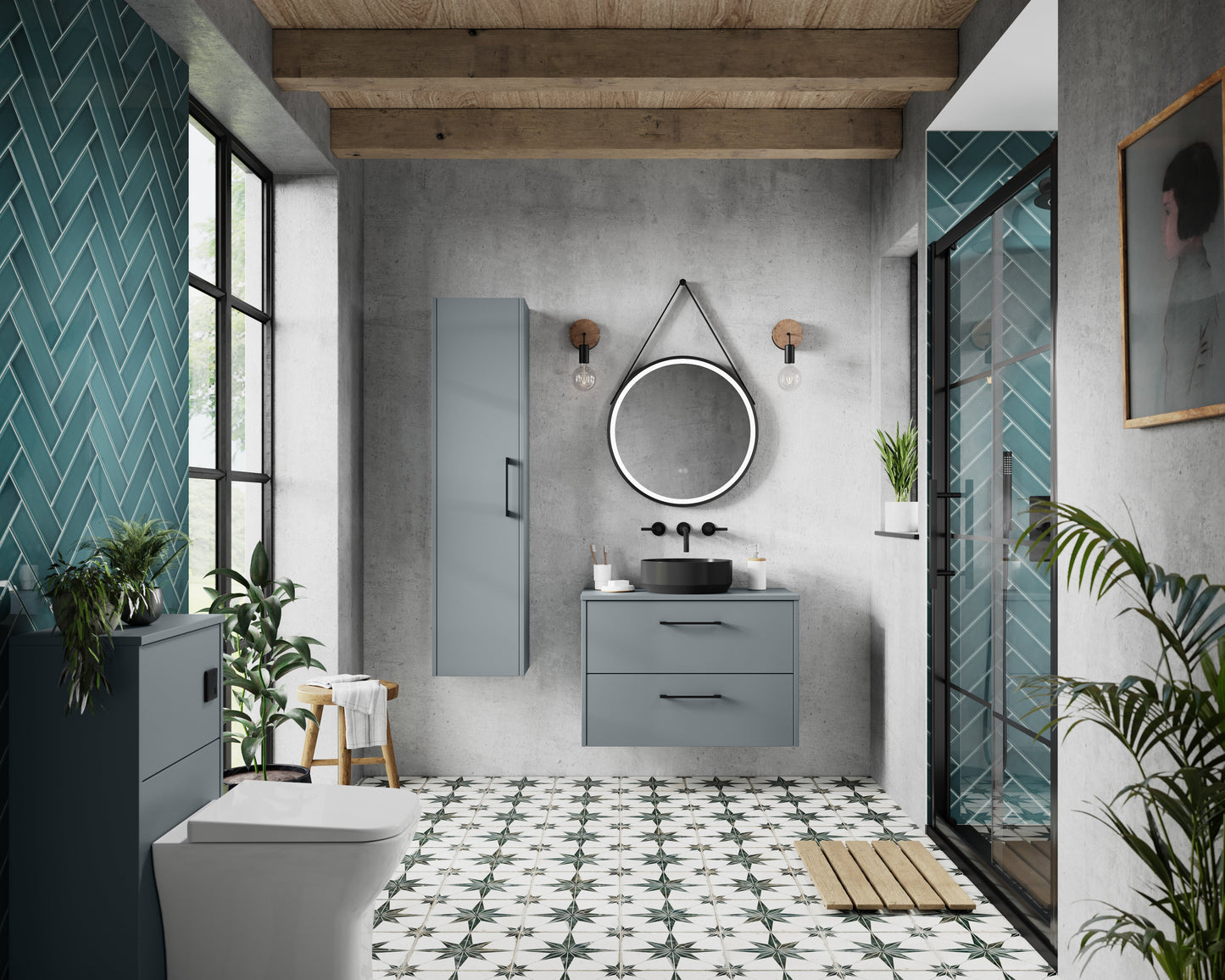 Hudson Reed Juno 800mm Wall Hung 2-Drawer Vanity Unit With Worktop