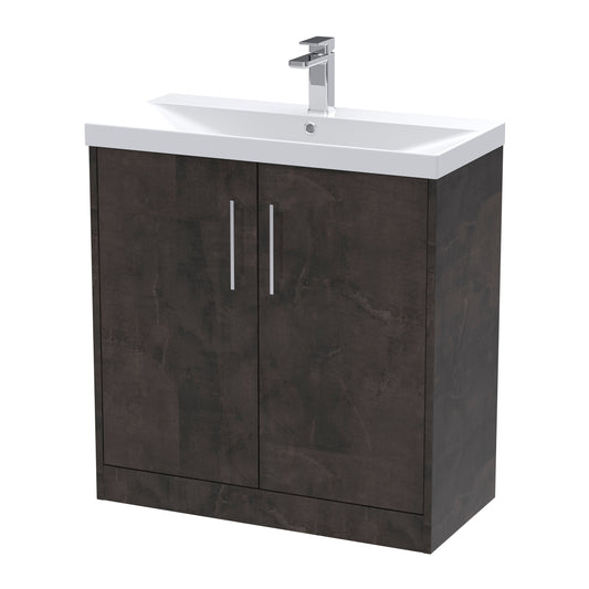Hudson Reed Juno 800mm Floor Standing 2 Door Vanity Unit With Thin-Edge Ceramic Basin