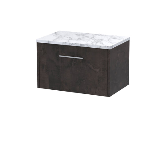 Hudson Reed Juno 1200mm Metallic Slate Wall Hung 2-Drawer Vanity Unit With Laminate Worktop