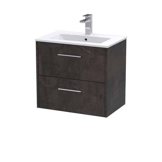 Hudson Reed Juno 600mm Metallic Slate Wall Hung Vanity Unit with Basin