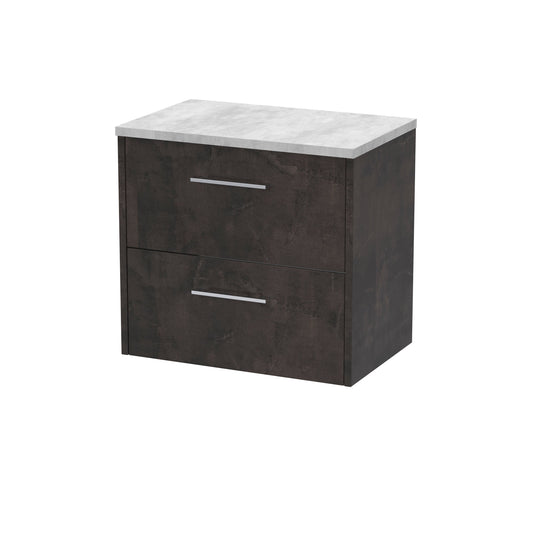 Hudson Reed Juno 600mm Wall Hung 2 Drawer Vanity Unit With Laminate Worktop