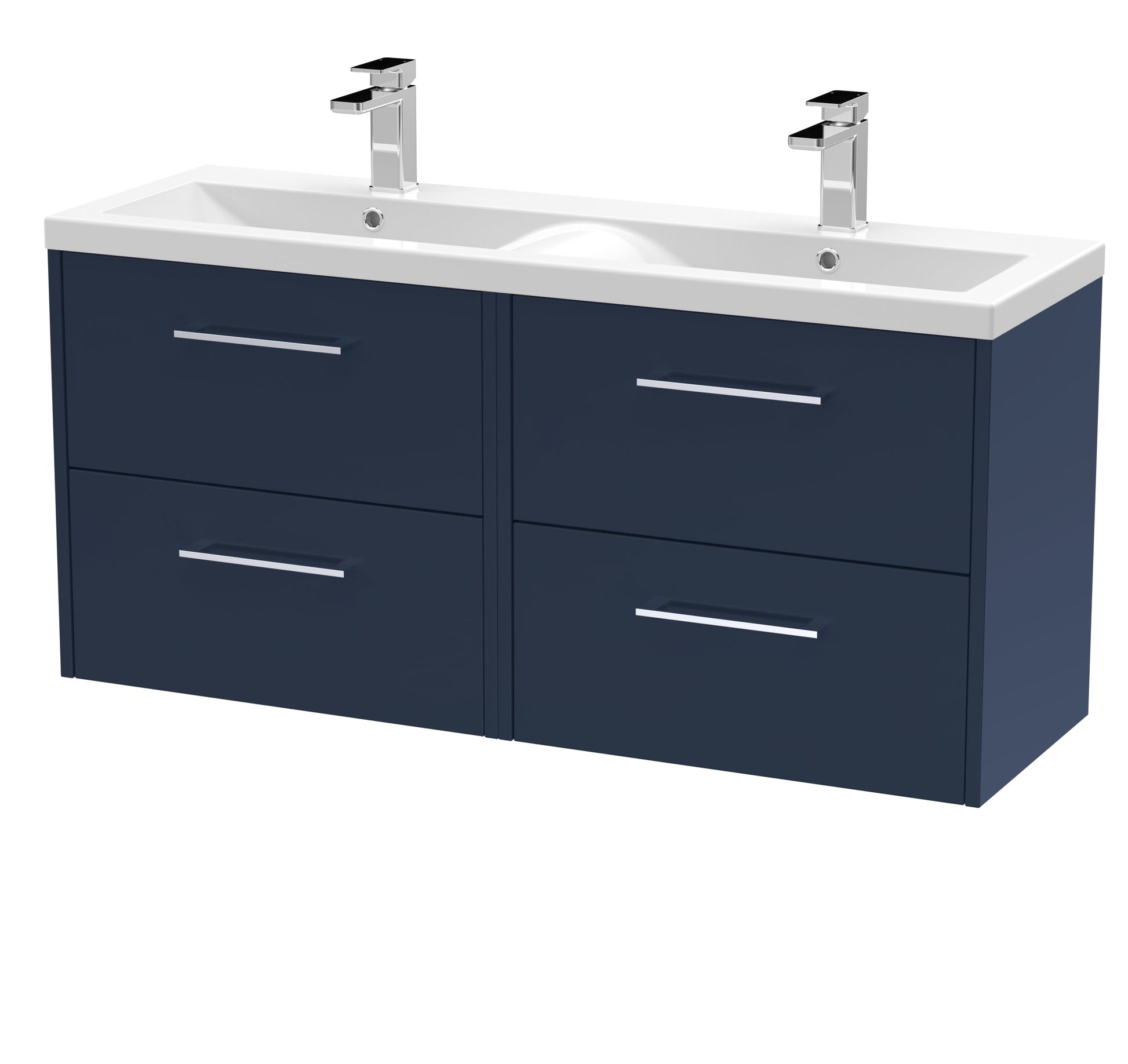 Hudson Reed Juno 1200mm Wall Hung 4-Drawer Vanity Unit with Double Basin