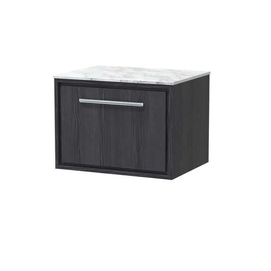 Hudson Reed Lille 600mm Wall Hung Single Drawer Vanity Unit With Marble Worktop