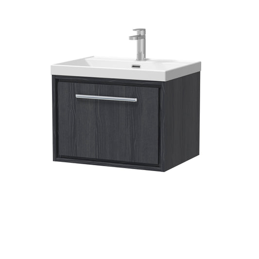 Hudson Reed Lille 600mm Wall Hung Single Drawer Vanity Unit with 1 Tap Hole Basin & Soft Close Drawers