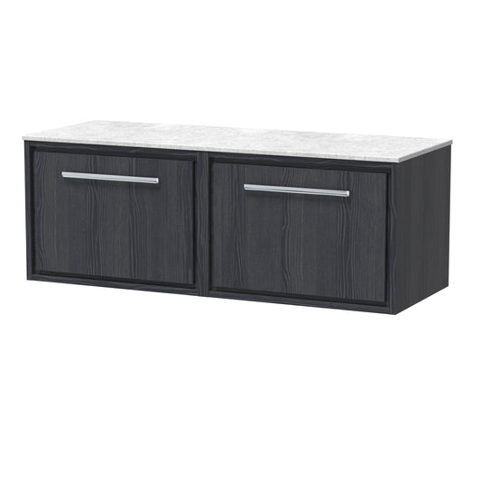 Lille 1200mm Wall Hung Single Drawer Vanity with Marble Worktop
