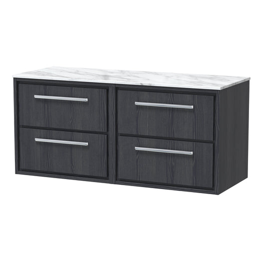 Hudson Reed Lille 610mm Wall Hung 4-Drawer Vanity Unit with Marble Worktop