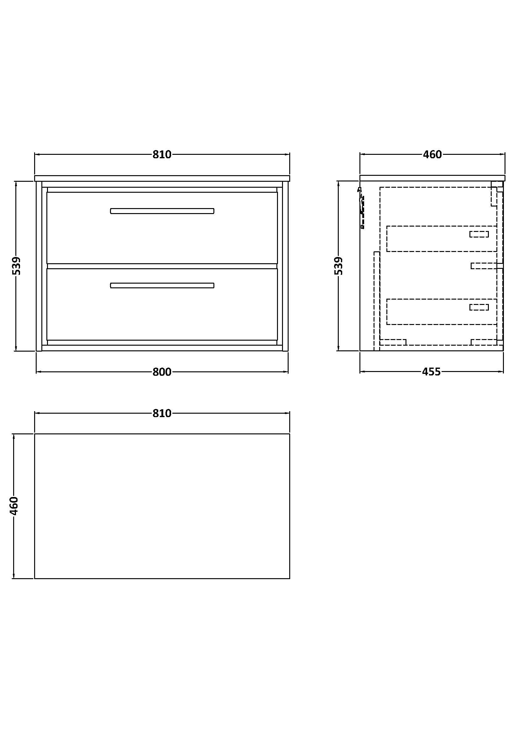 Hudson Reed Lille 800mm Wall Hung Graphite Grey Woodgrain 2-Drawer Vanity Unit with Marble Worktop, Soft Close Drawers