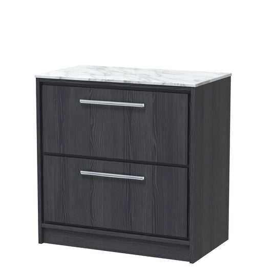 Hudson Reed Lille 800mm Floor Standing 2-Drawer Vanity Unit With Marble Worktop