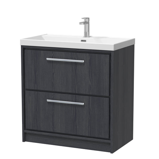 Lille 800mm Floor Standing 2-Drawer Vanity with Basin - 1 Tap Hole