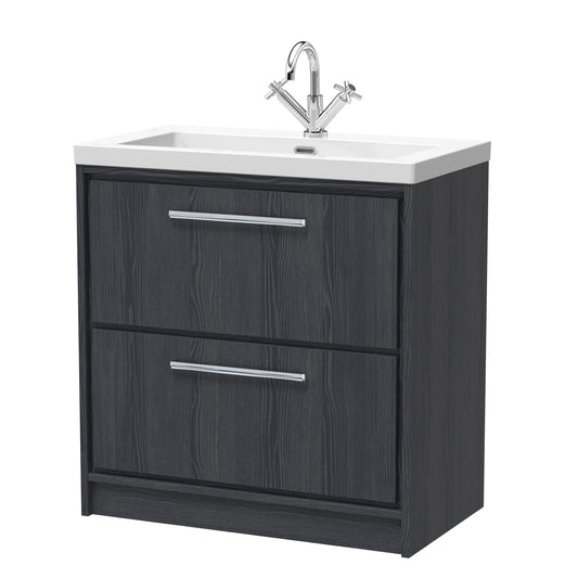 Lille 800mm Floor Standing 2-Drawer Vanity with Basin - 1 Tap Hole