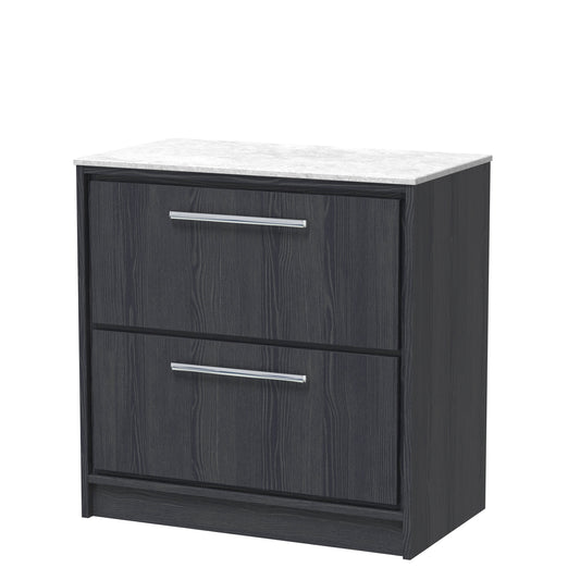 Hudson Reed Lille 810mm Floor Standing 2-Drawer Vanity Unit With Marble Worktop, Soft-Close Drawers