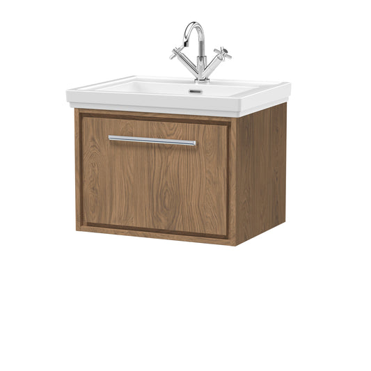 Lille 600mm Wall Hung Single Drawer Vanity with Basin - 1 Tap Hole