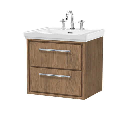 Lille 600mm Wall Hung 2-Drawer Vanity with Basin - 3 Tap Hole