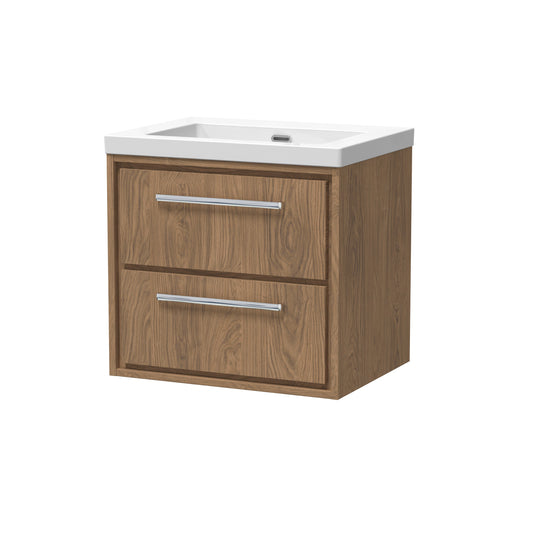 Lille 600mm Wall Hung 2-Drawer Vanity with Basin - 0 Tap Hole